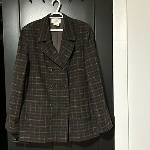 Jax Made In Canada Wool Plaid Pea Coat